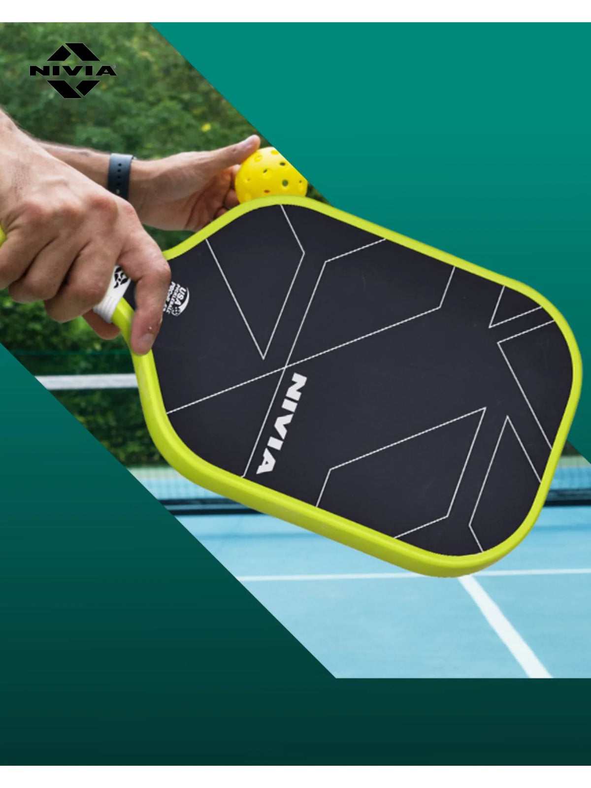 NIVIA K-3000 Pro Pickleball Paddle (3K Carbon Surface, 16mm PP Core, 230g Lightweight)