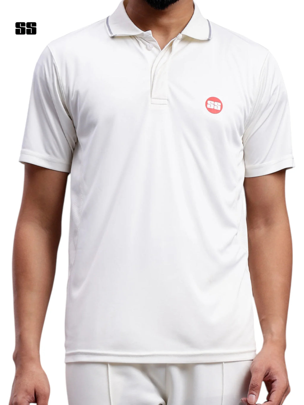 SS Cricket White Premium T-Shirt - H/S