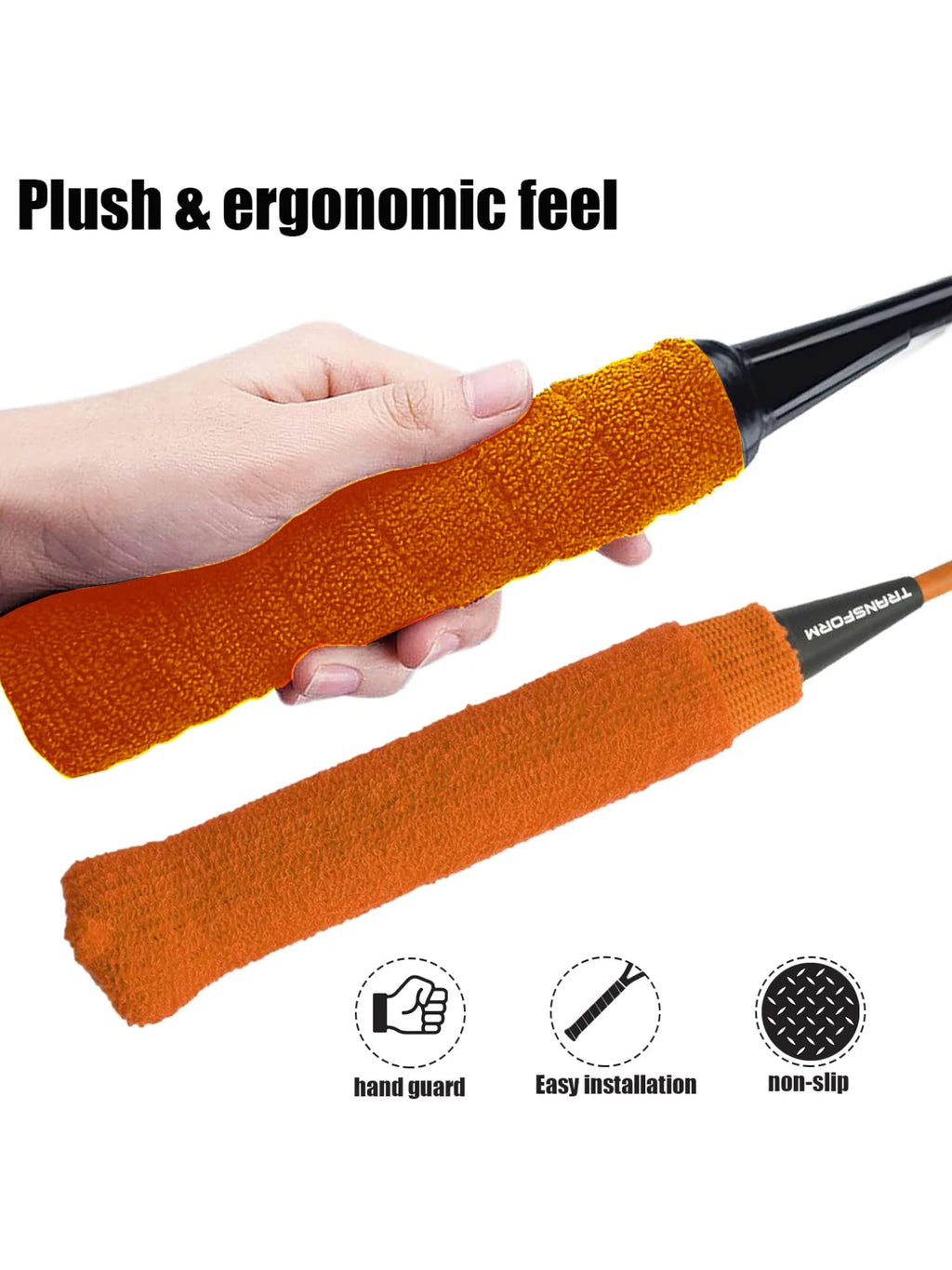 TRANSFORM Towel Reusable Grip For Badminton (Pack of 3 grips)