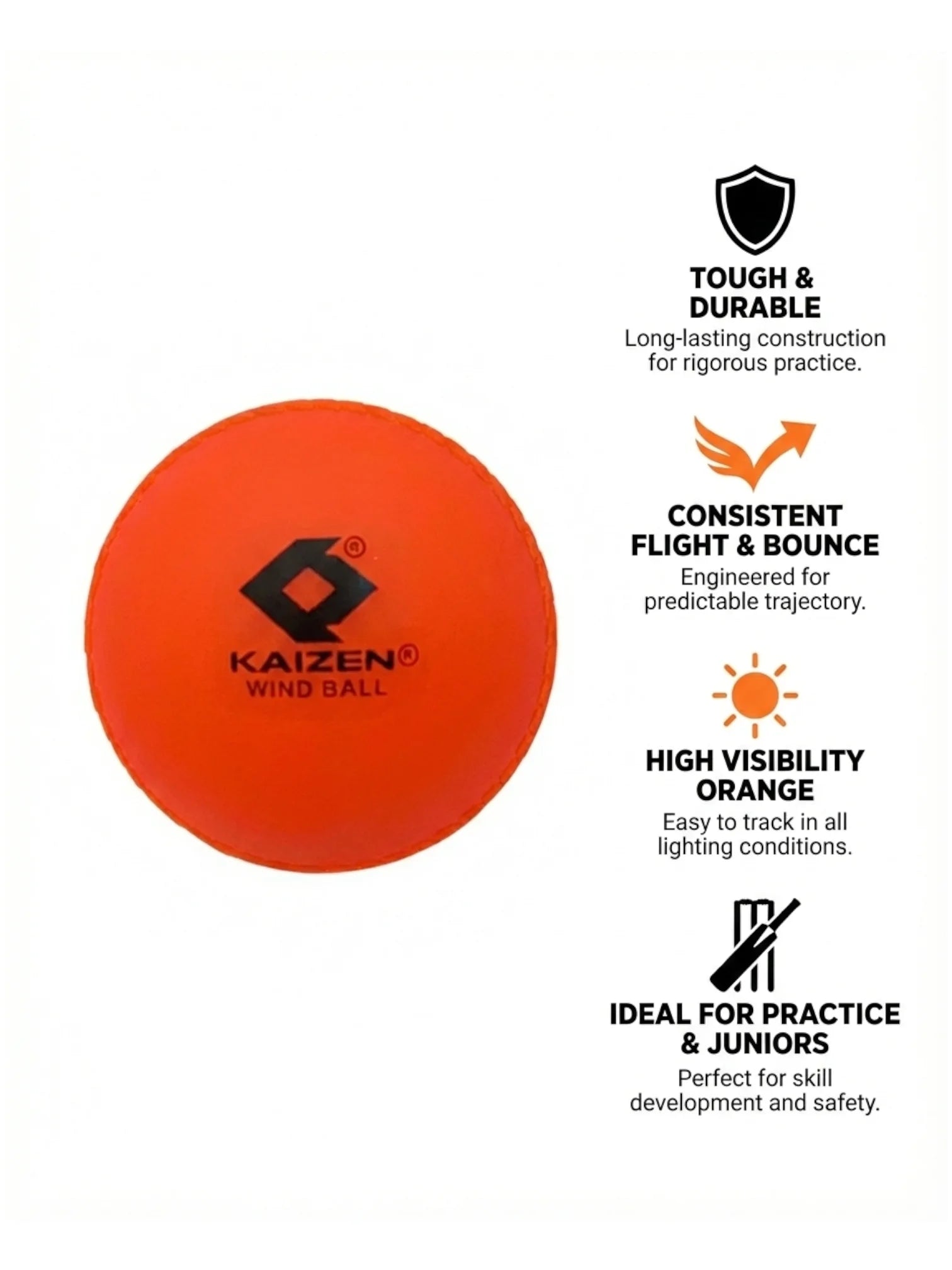 KAIZEN Cricket Wind Ball (Pack of 6)
