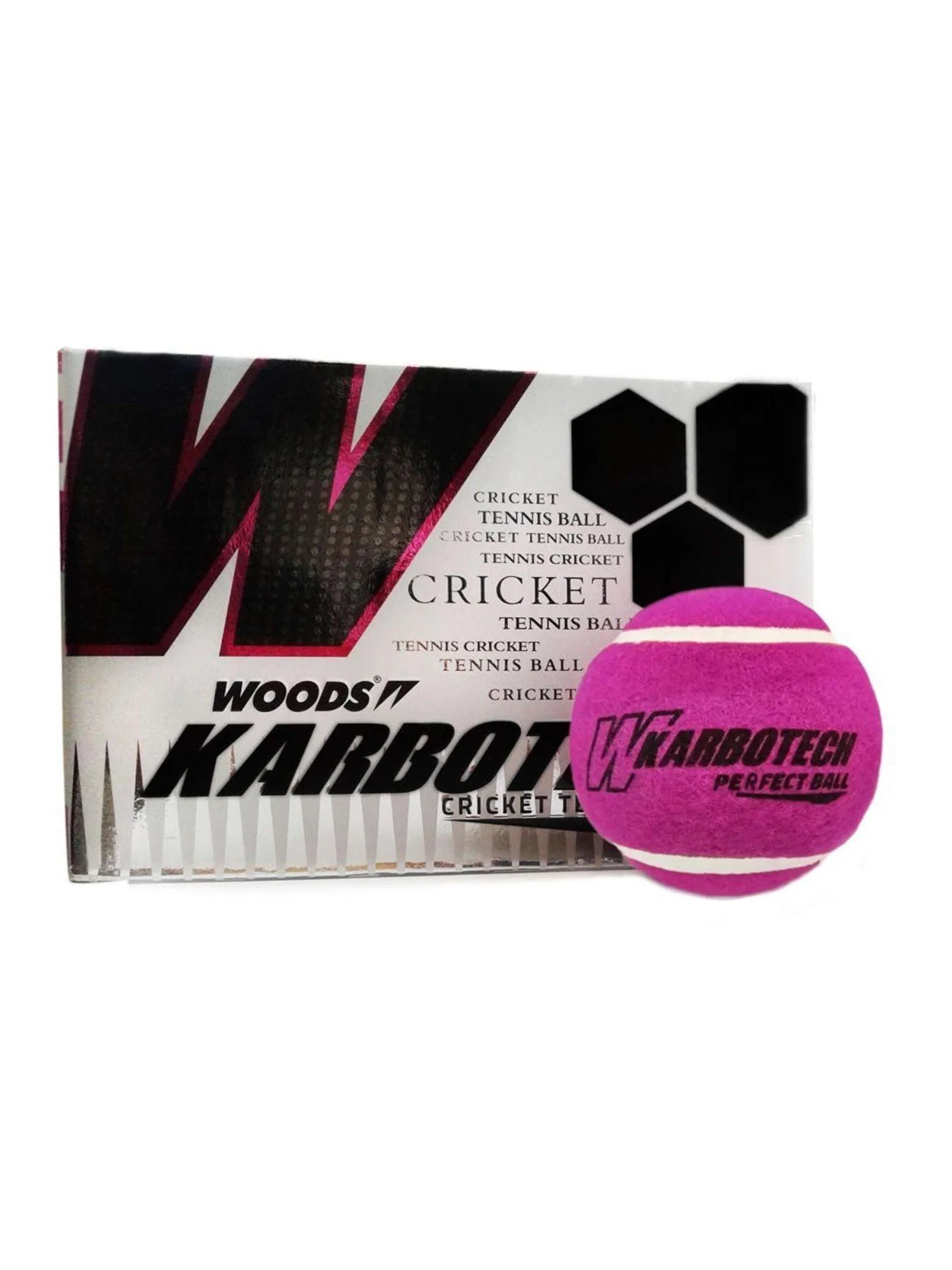 WOODS KARBOTECH Pink Medium Weight Cricket Tennis Ball