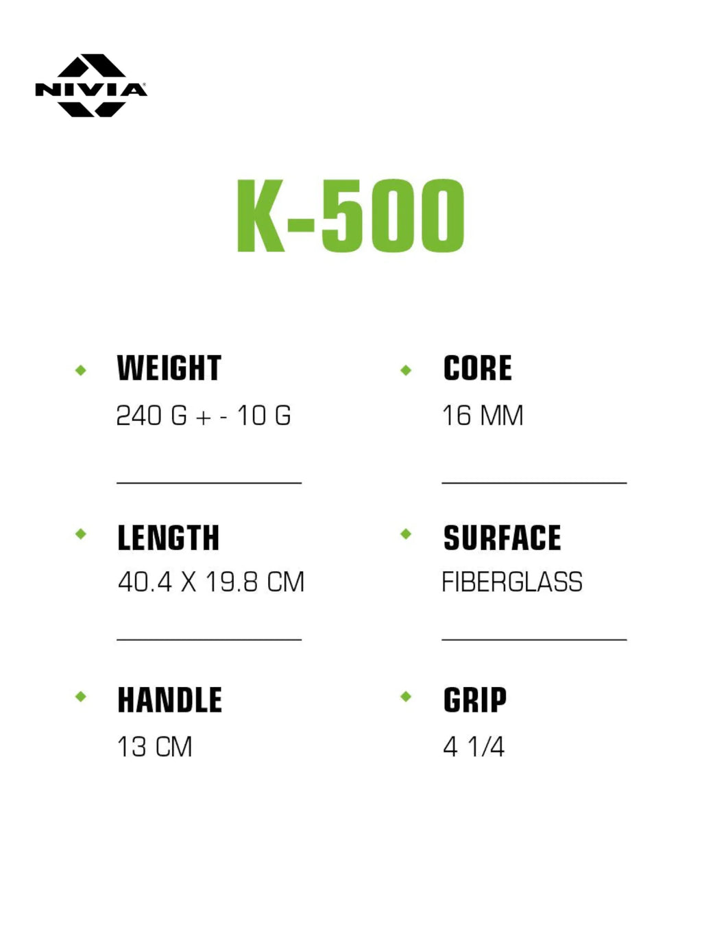 NIVIA K-500 Pickleball Paddle
