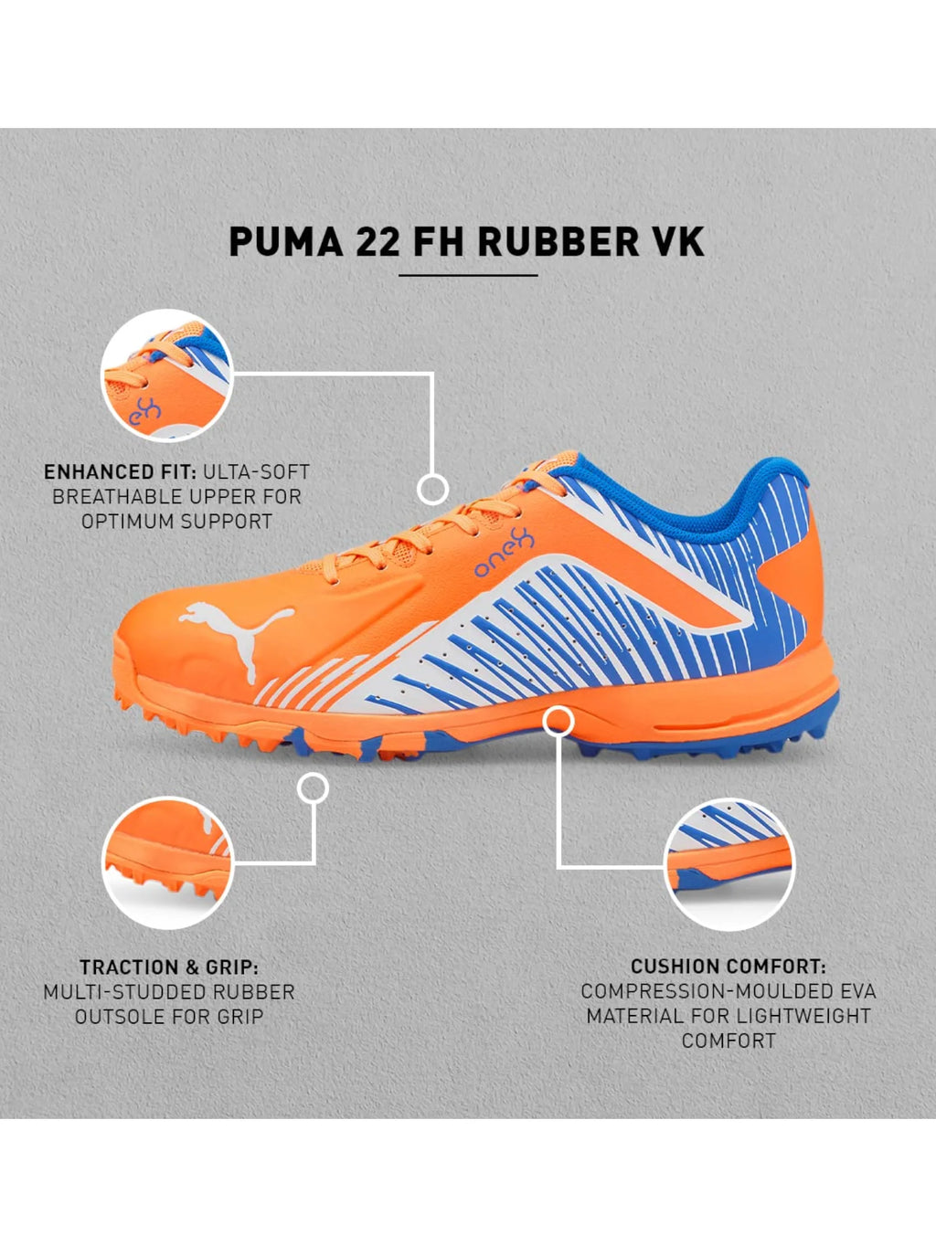 PUMA Men's 22 FH Rubber Cricket Shoes