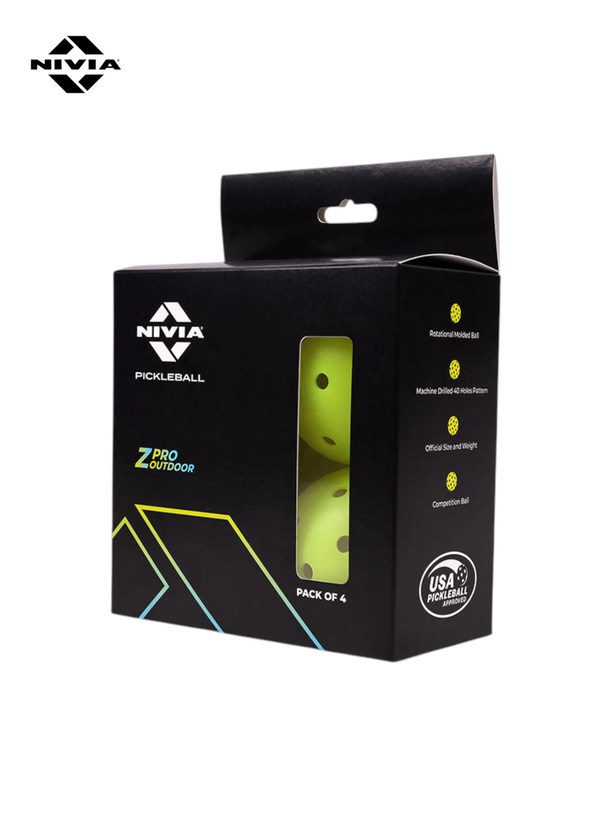 NIVIA ZPRO Pickleball (Pack of 4)