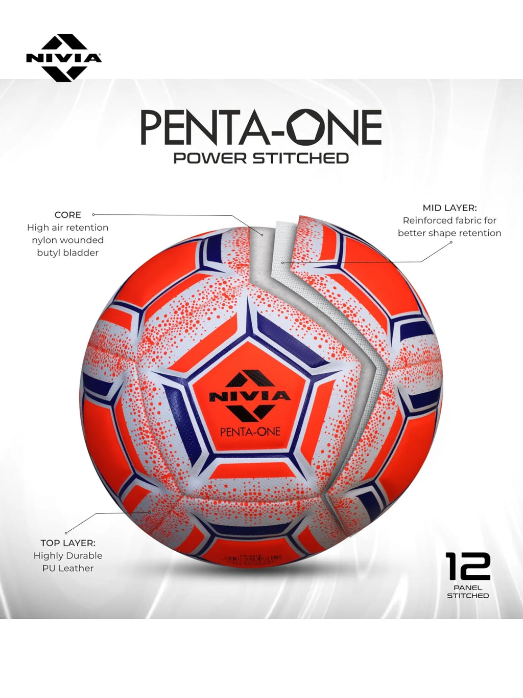 NIVIA Penta One - 12 Panel Training Football