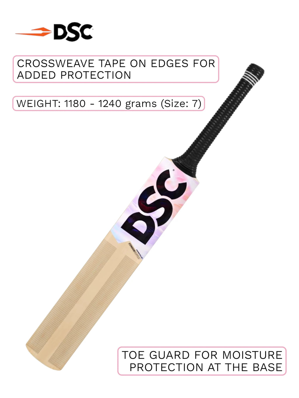 DSC Condor Ruffle Kashmir Willow Cricket Bat
