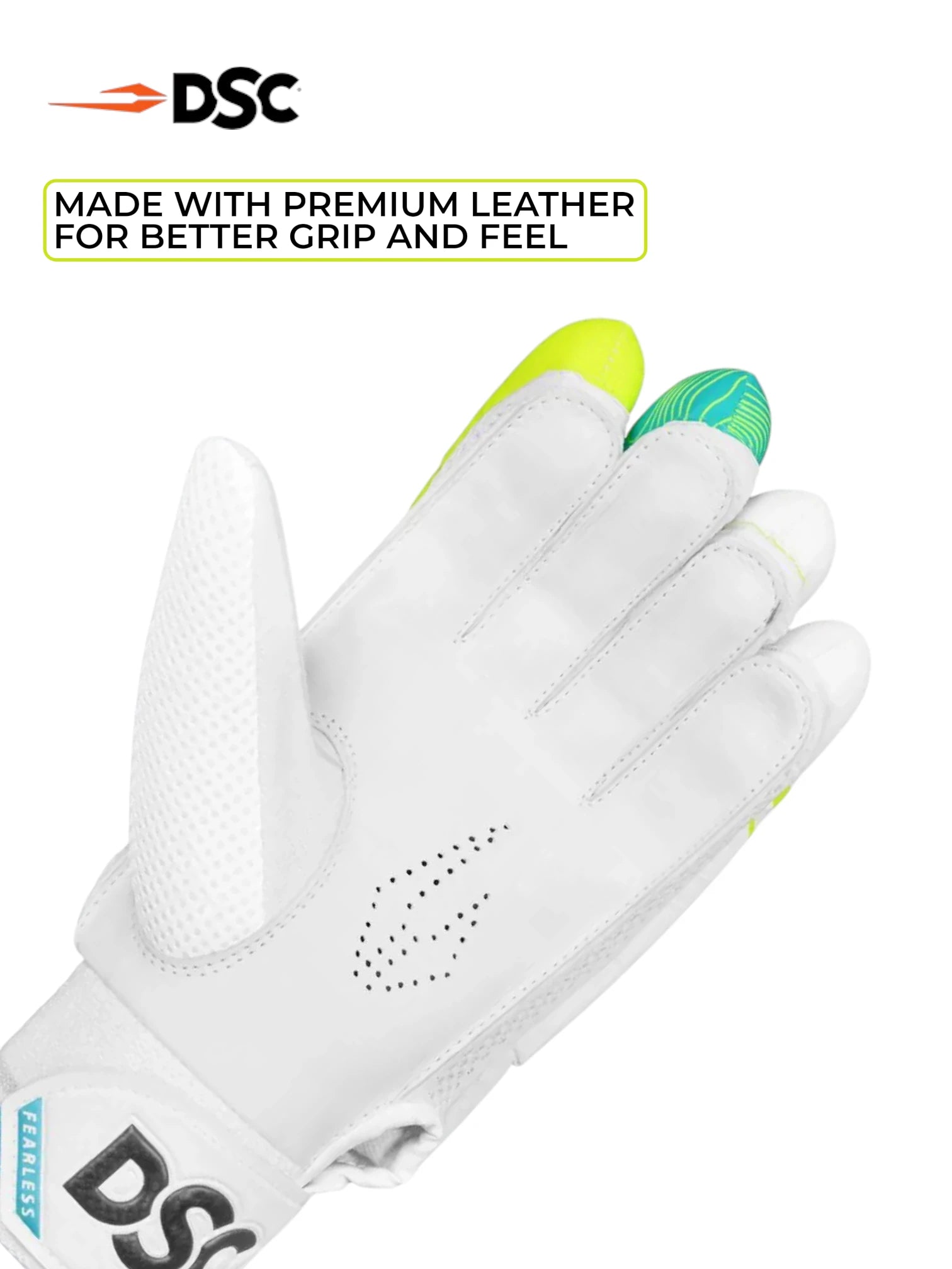DSC Atmos Batting Gloves (Green/Lemon)