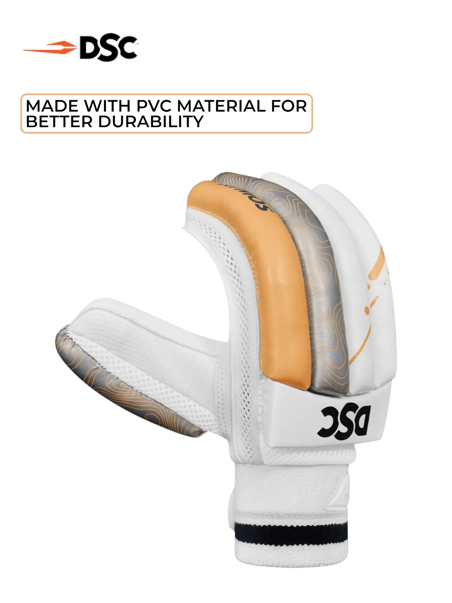 DSC Atmos Batting Gloves (Grey/Orange)