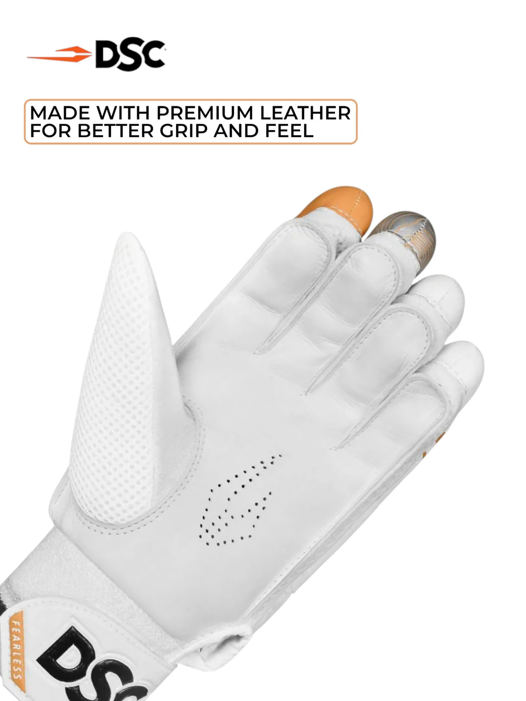 DSC Atmos Batting Gloves (Grey/Orange)
