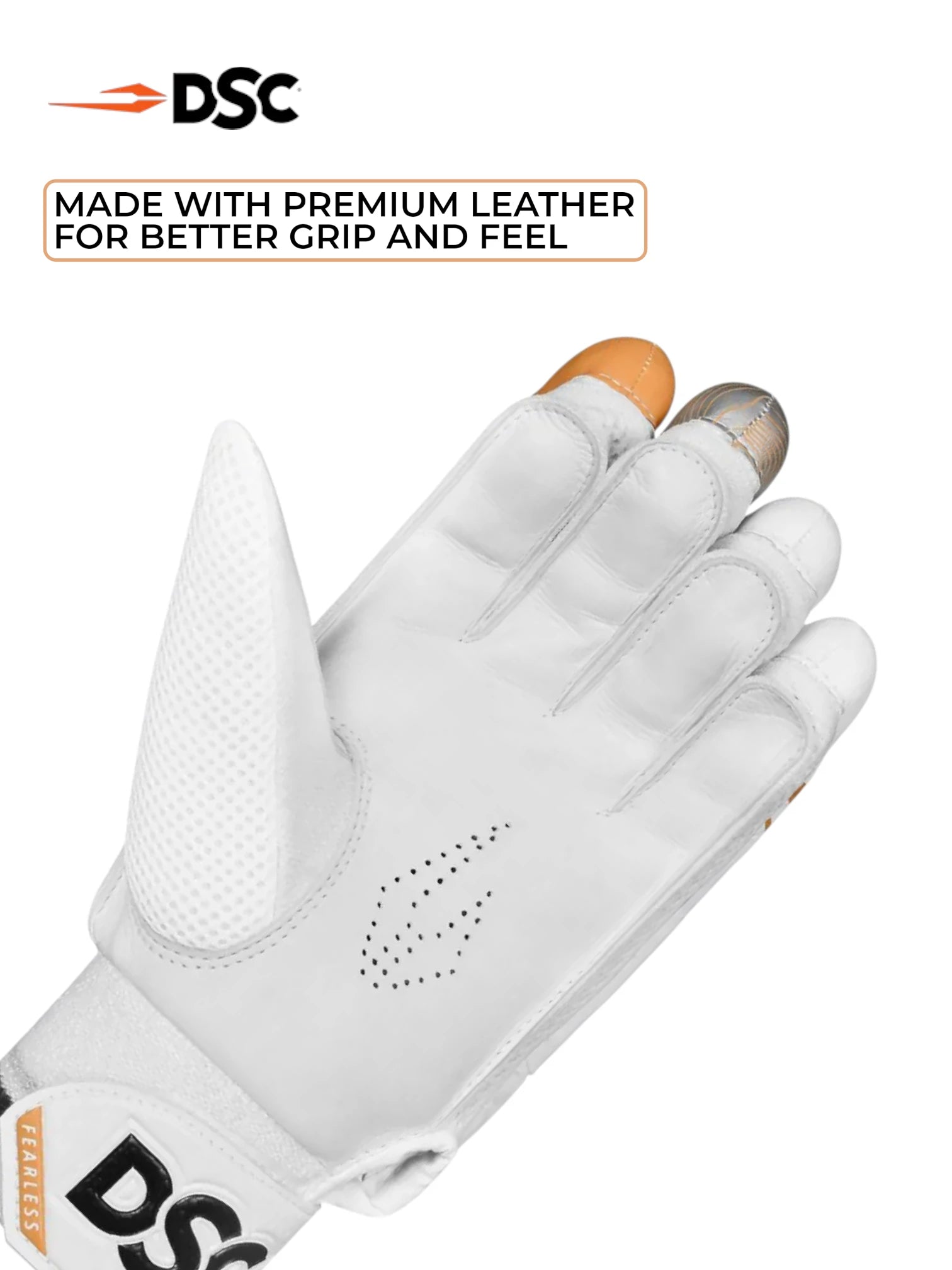 DSC Atmos Batting Gloves (Grey/Orange)