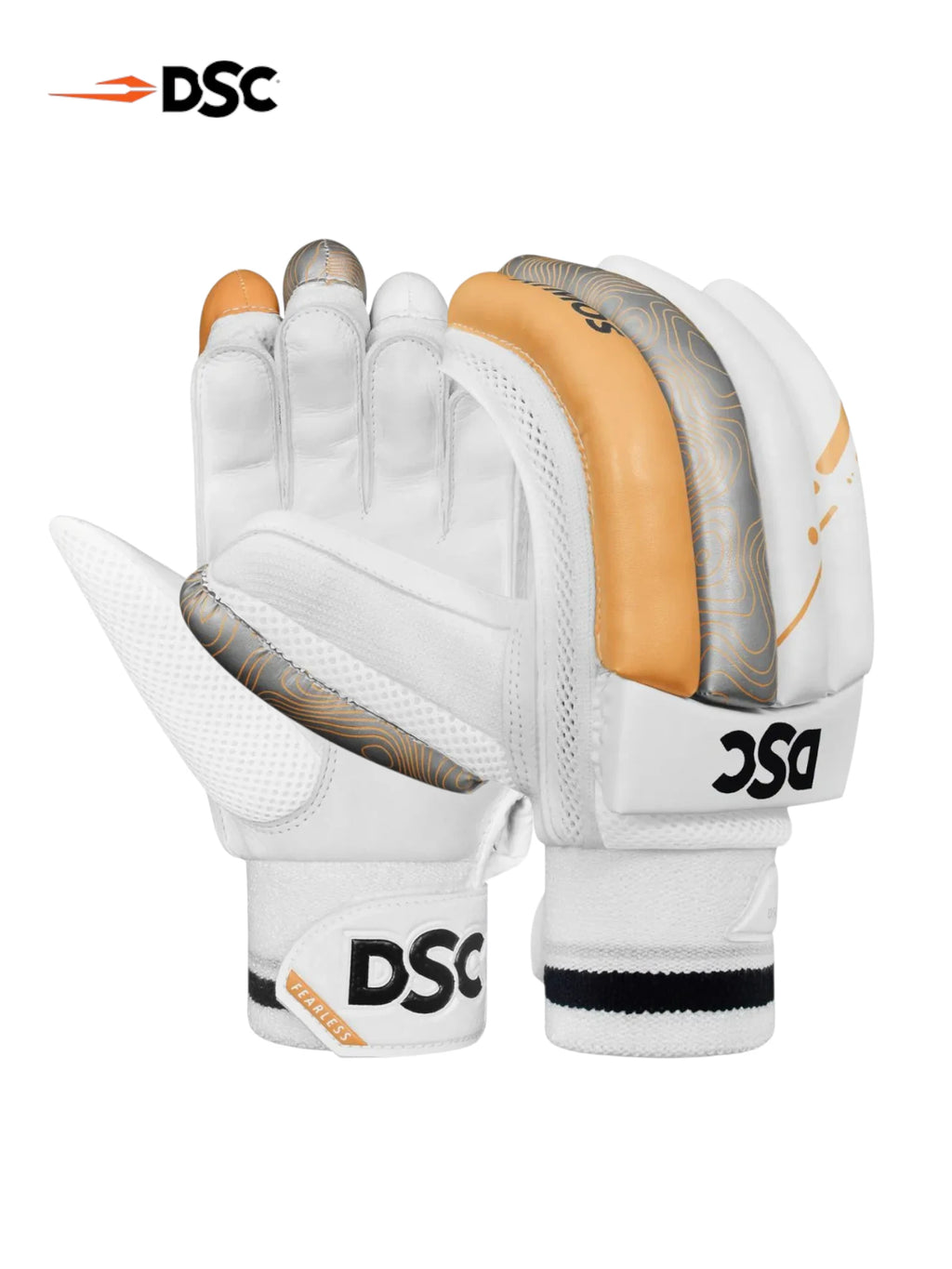 DSC Atmos Batting Gloves (Grey/Orange)