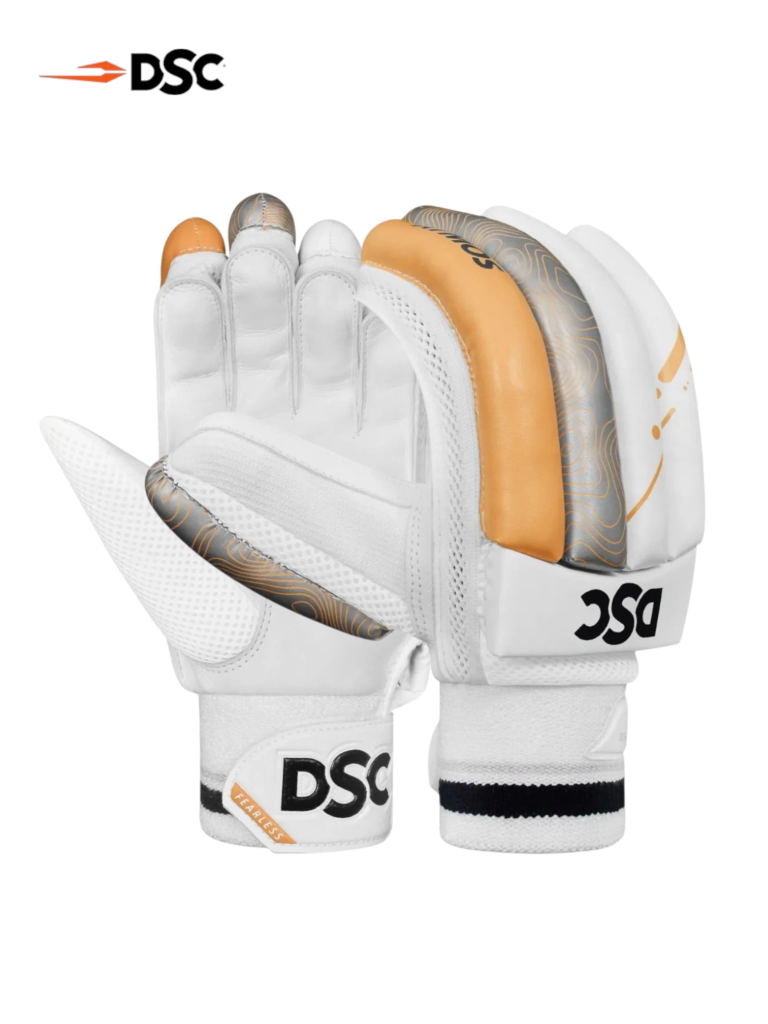 DSC Atmos Batting Gloves (Grey/Orange)
