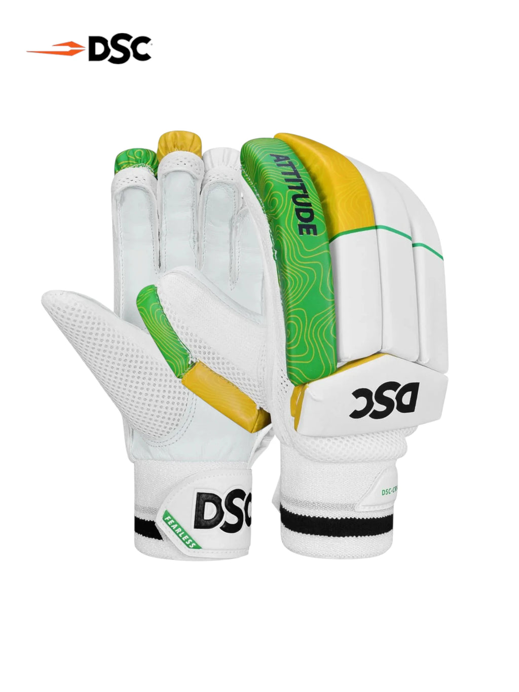 DSC Attitude Batting Gloves (Green/Yellow)