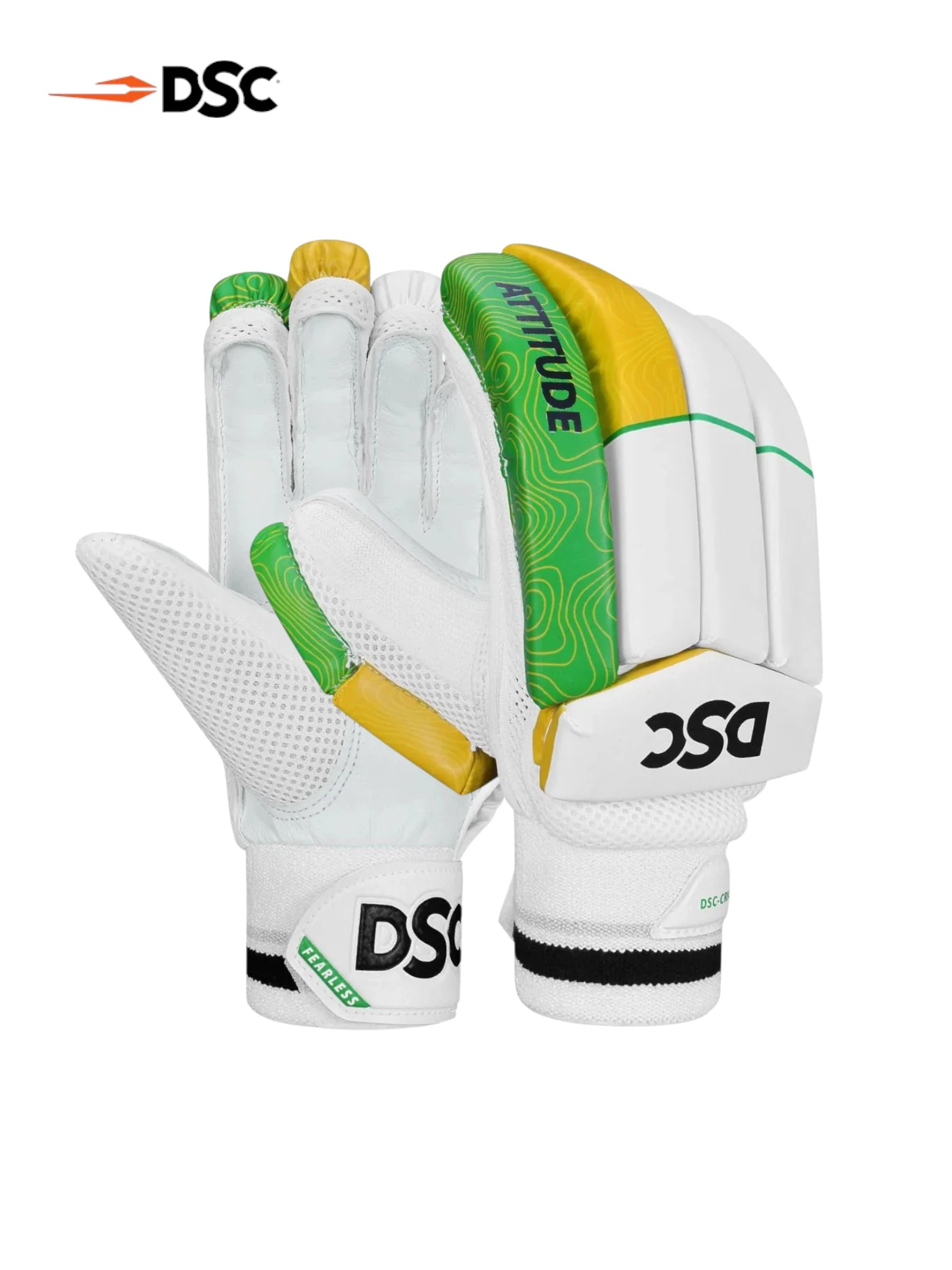 DSC Attitude Batting Gloves (Green/Yellow)