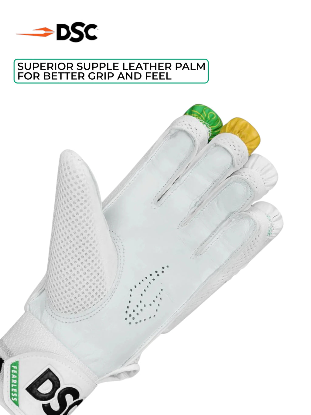 DSC Attitude Batting Gloves (Green/Yellow)