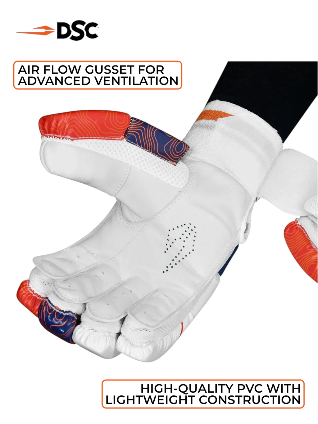 DSC Attitude Batting Gloves (Red/Blue)