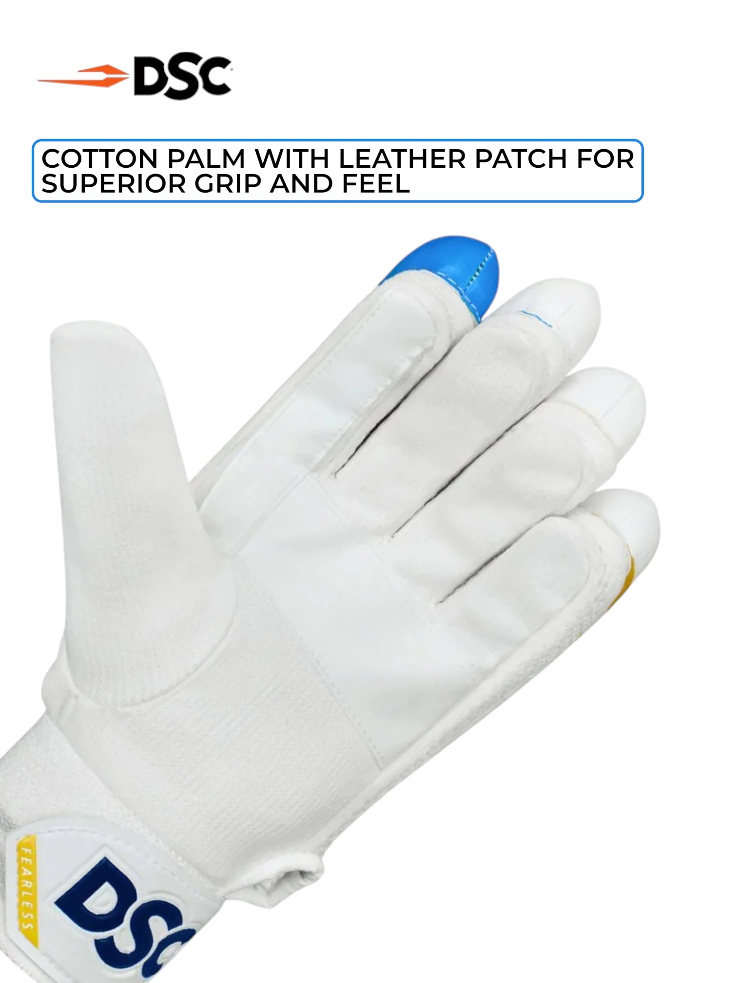 DSC Ruffle Batting Gloves (Blue/Yellow)