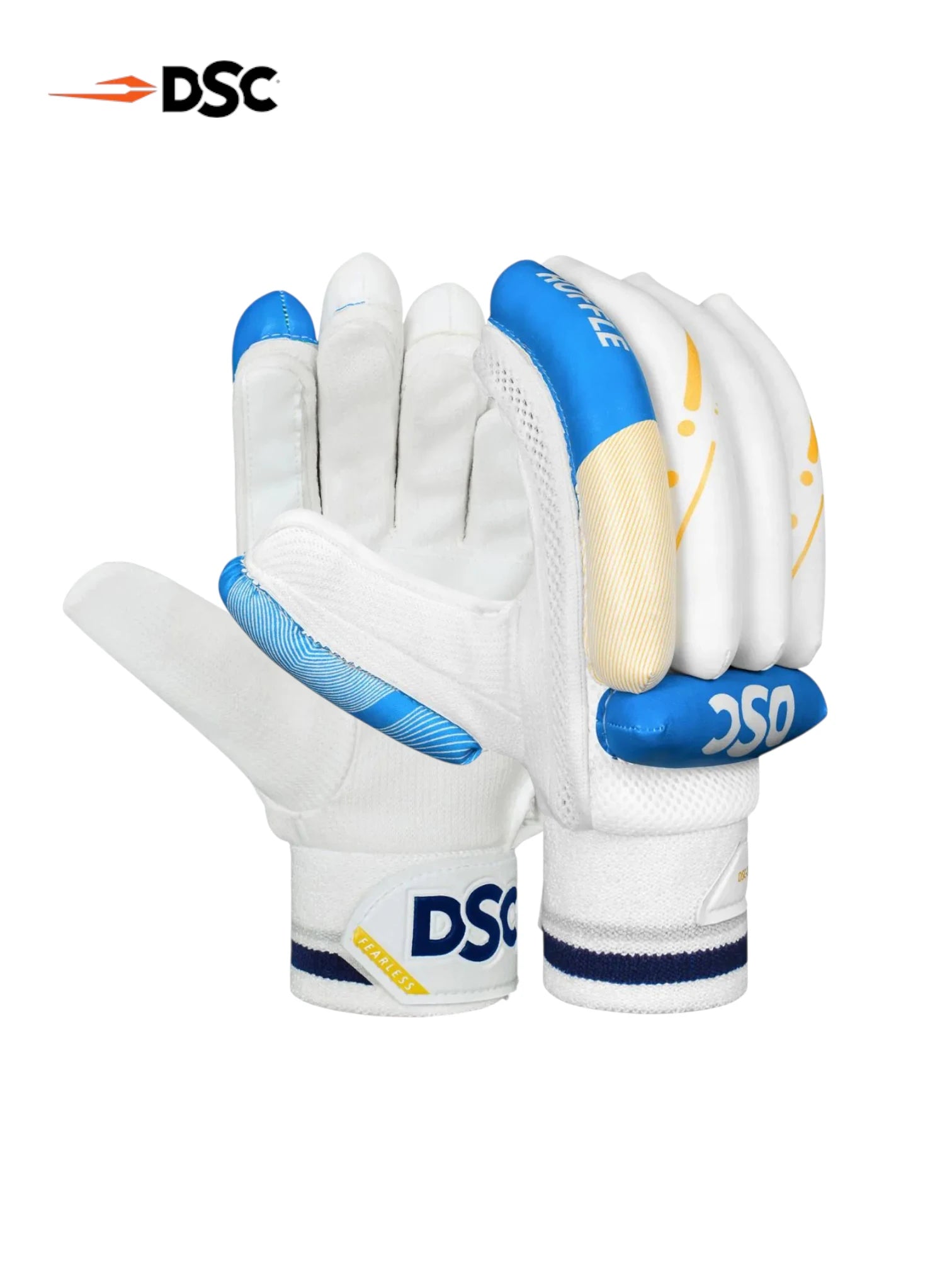 DSC Ruffle Batting Gloves (Blue/Yellow)