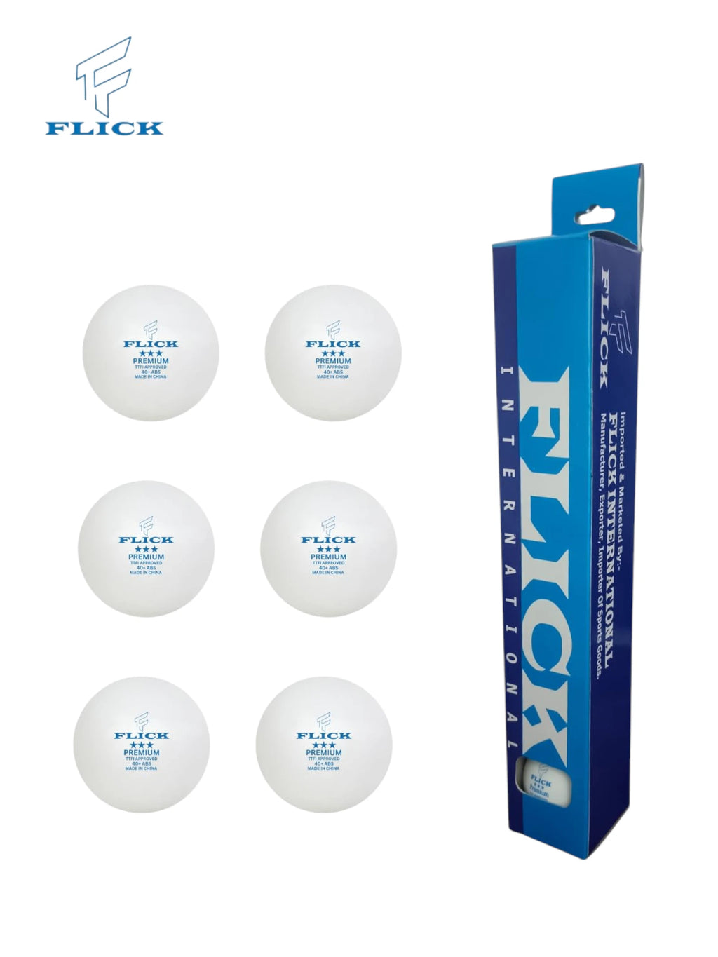 FLICK Premium 3 Star Table Tennis Balls