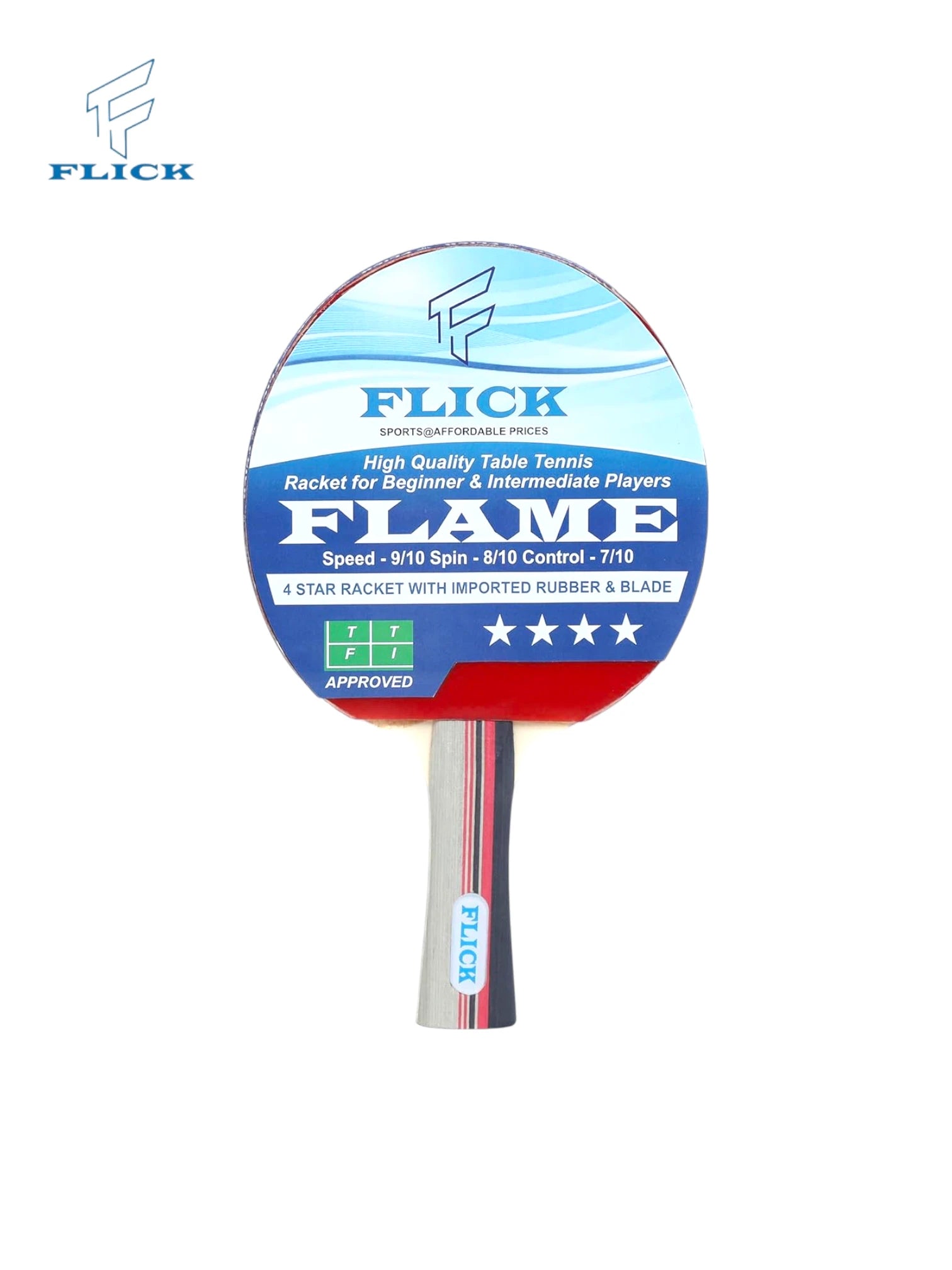 FLICK Flame 4 Star Table Tennis Racquet