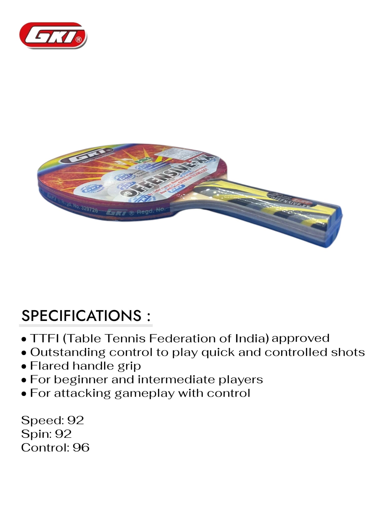 GKI Offensive XX Table Tennis Racquet