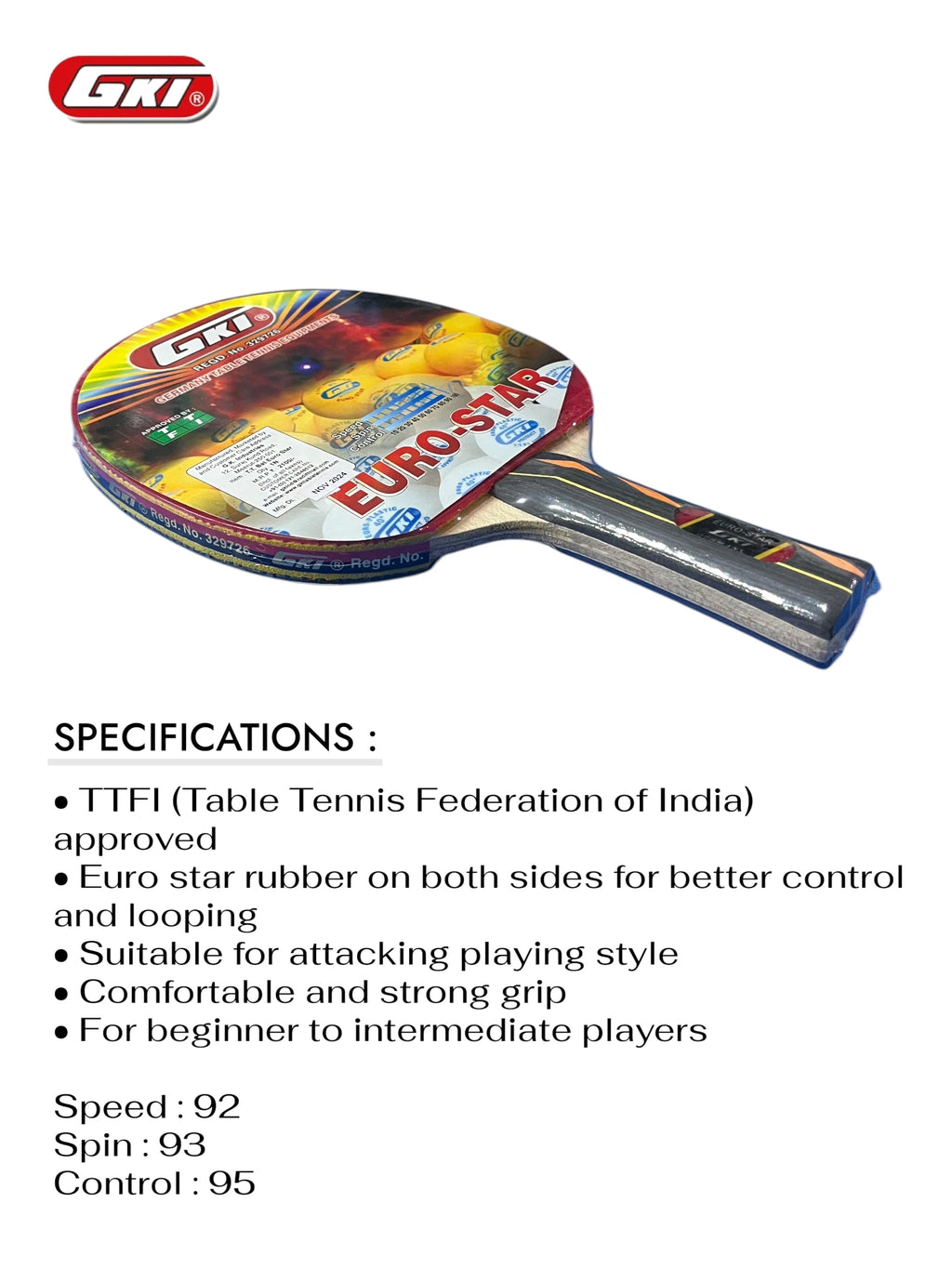 GKI Euro Star Table Tennis Racquet