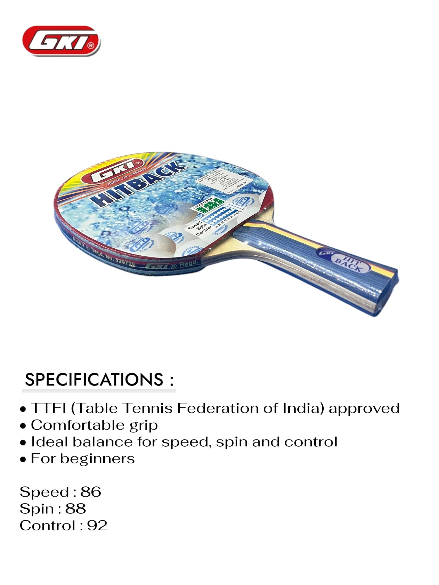 GKI Hitback Table Tennis Racquet