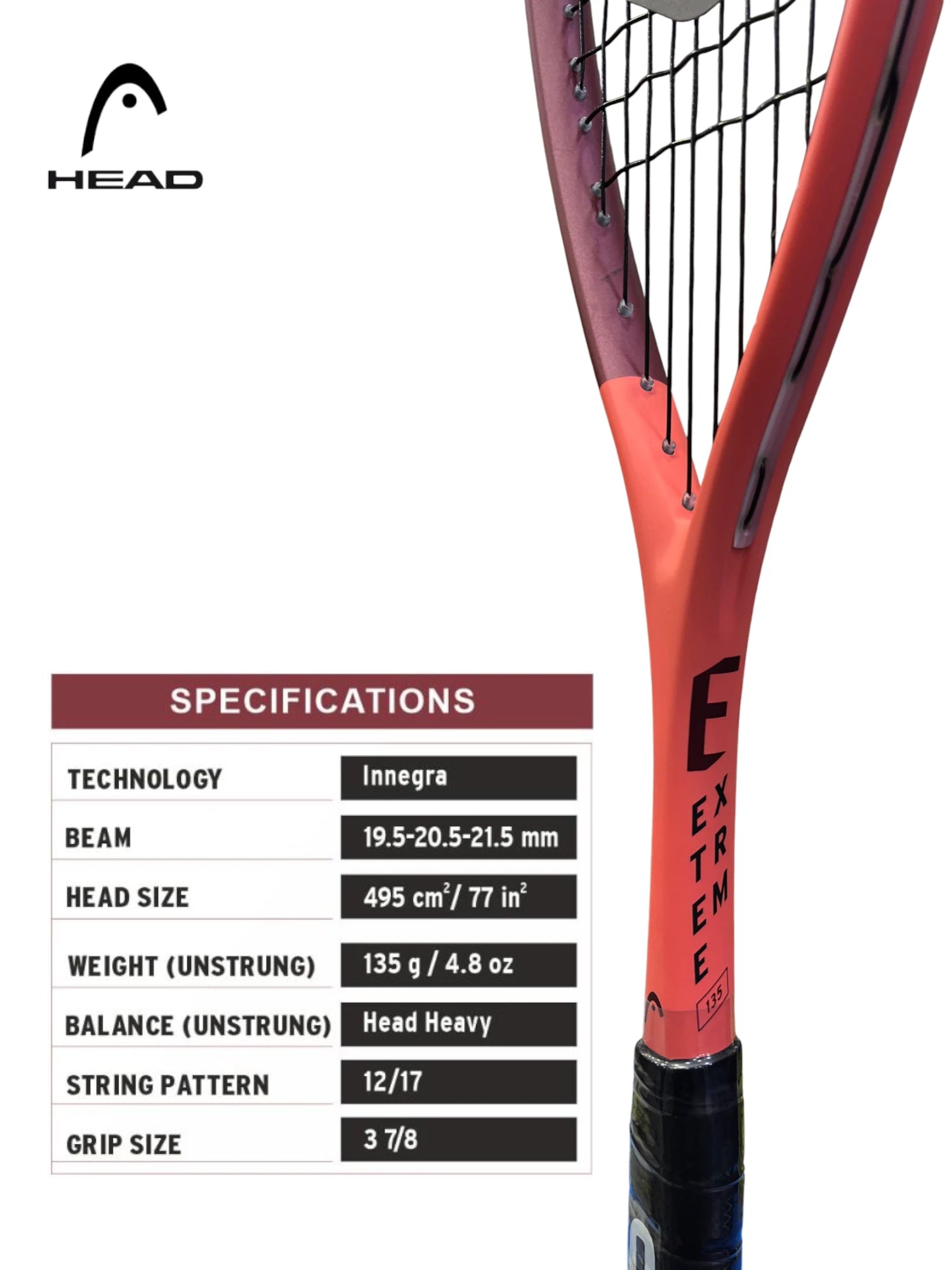 Head Extreme 135 Squash Racket
