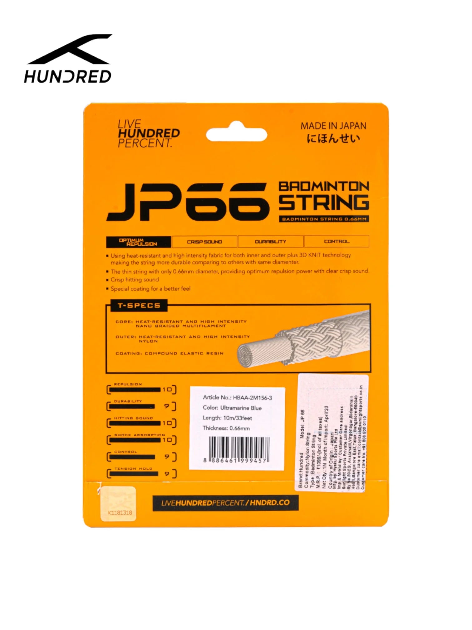 HUNDRED JP 66 Badminton String