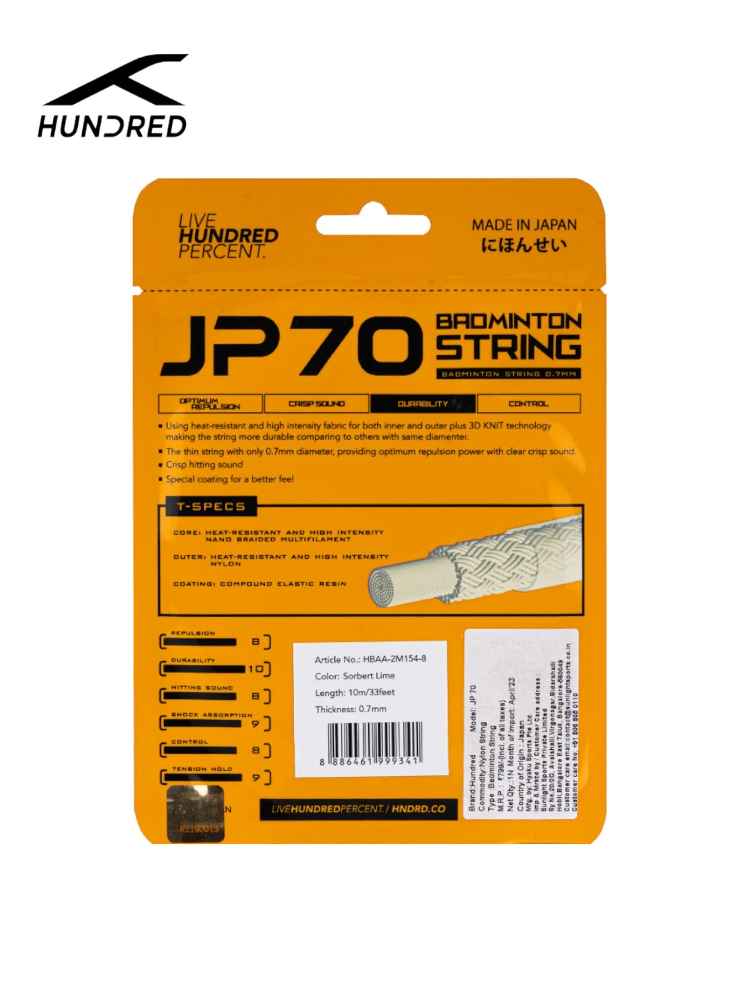 HUNDRED JP 70 Badminton String