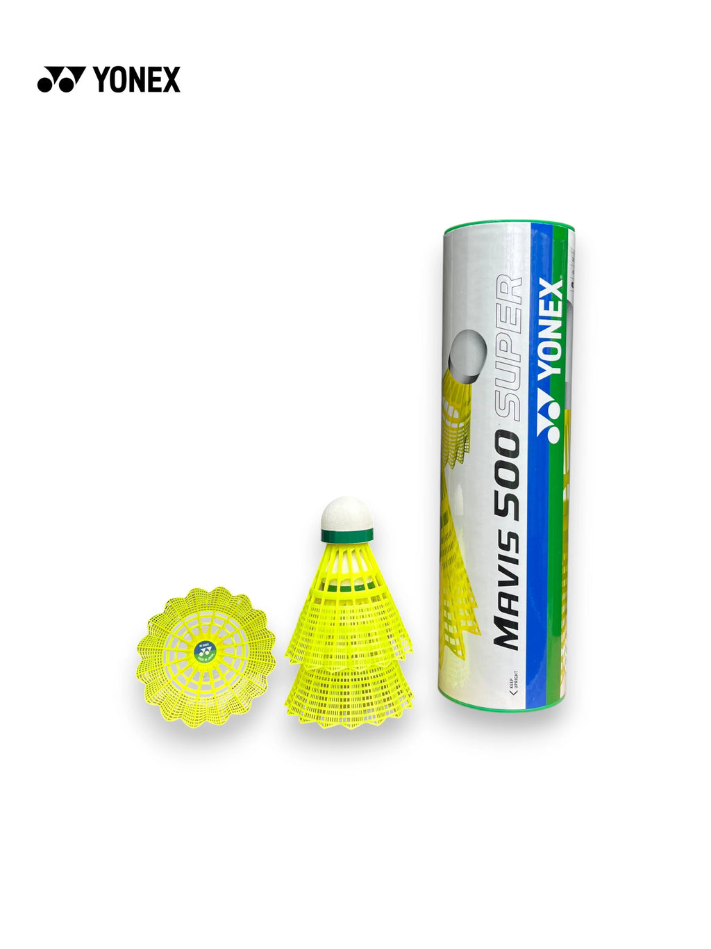 YONEX Mavis 500 Super Nylon Shuttle Cock (Green Yellow, Pack of 6)