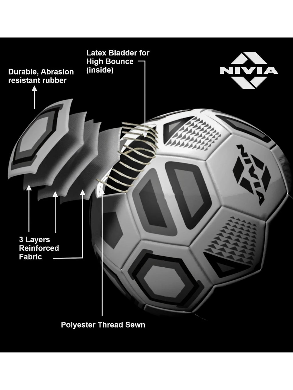 NIVIA Classic Black & White Training Football