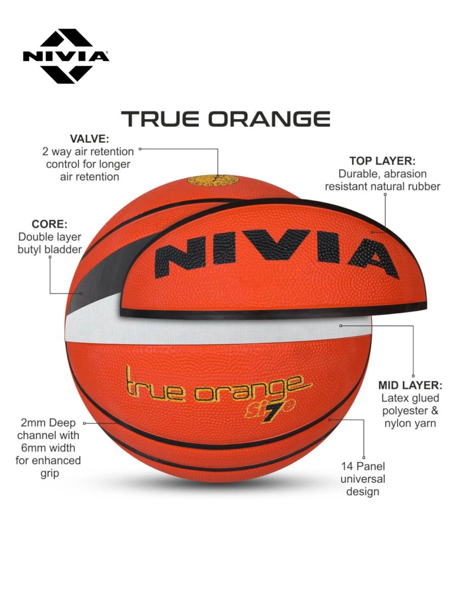 NIVIA True Orange Basketball