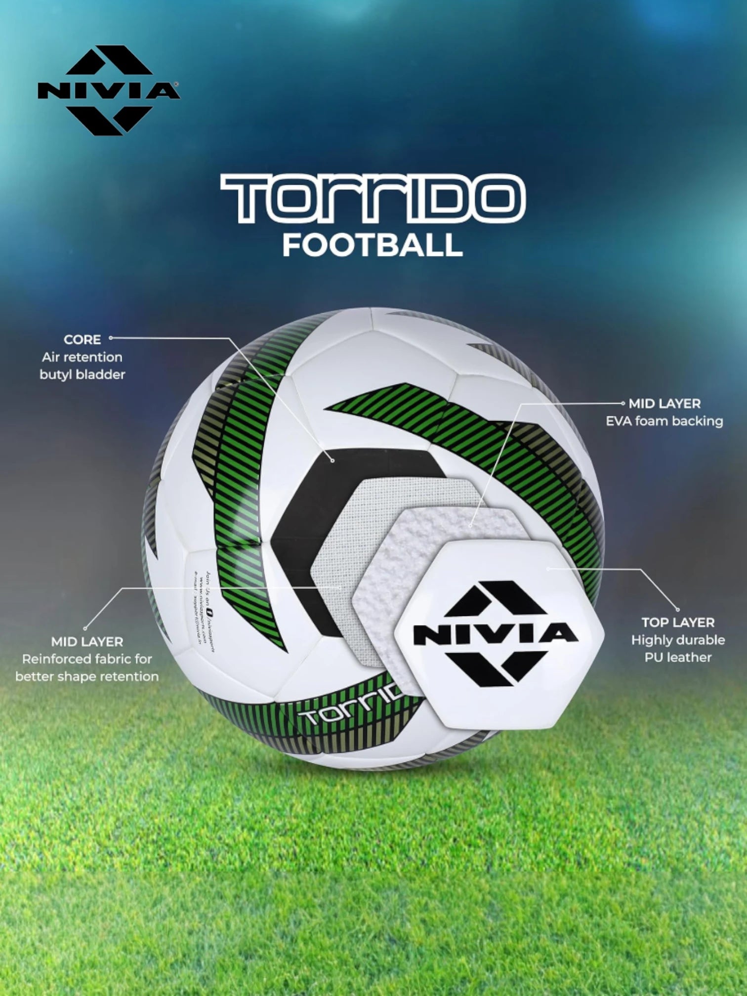 NIVIA Torrido 2.0 Thermo bonded Match Football