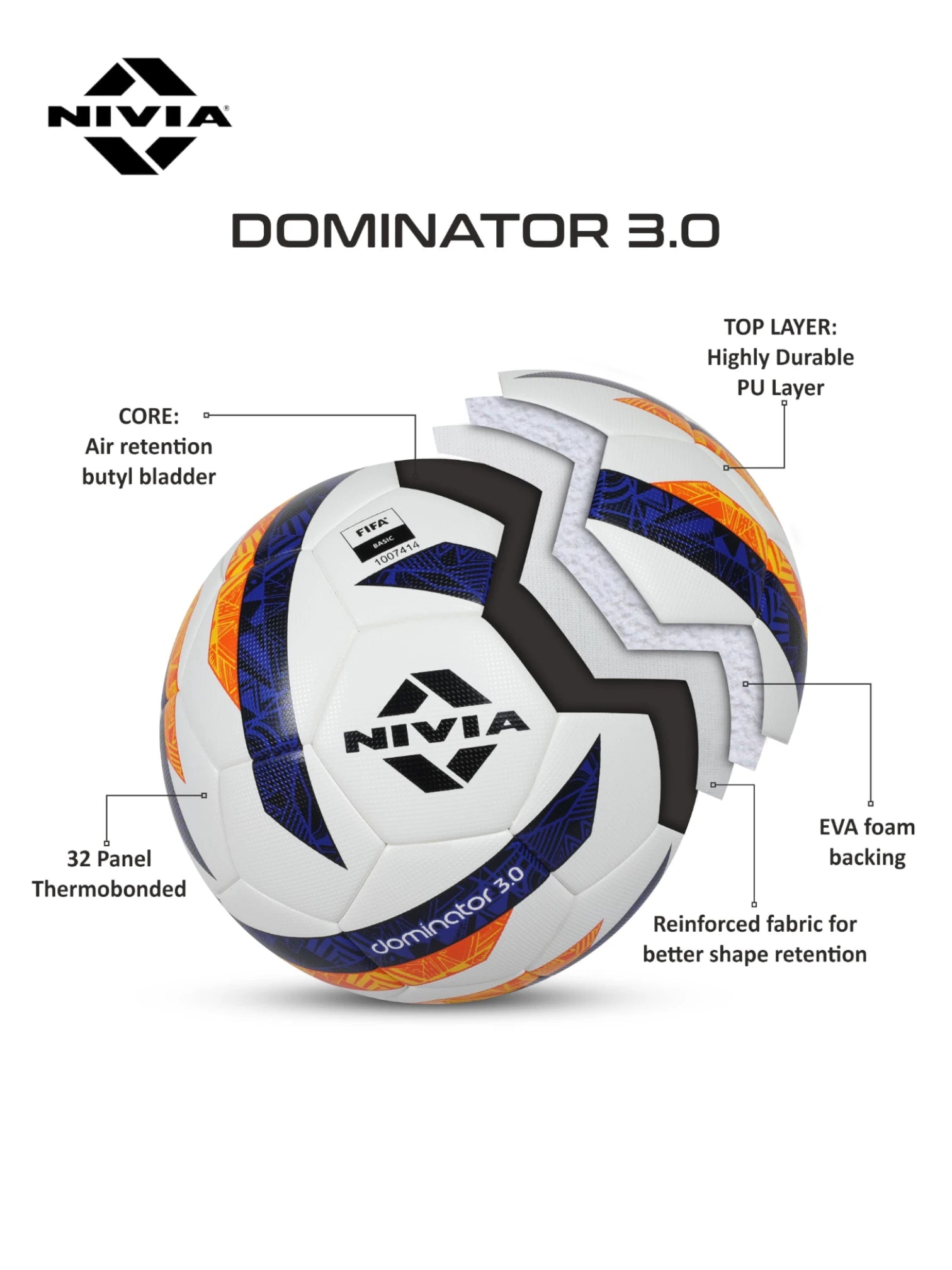 NIVIA Dominator 3.0 FIFA Certified Football