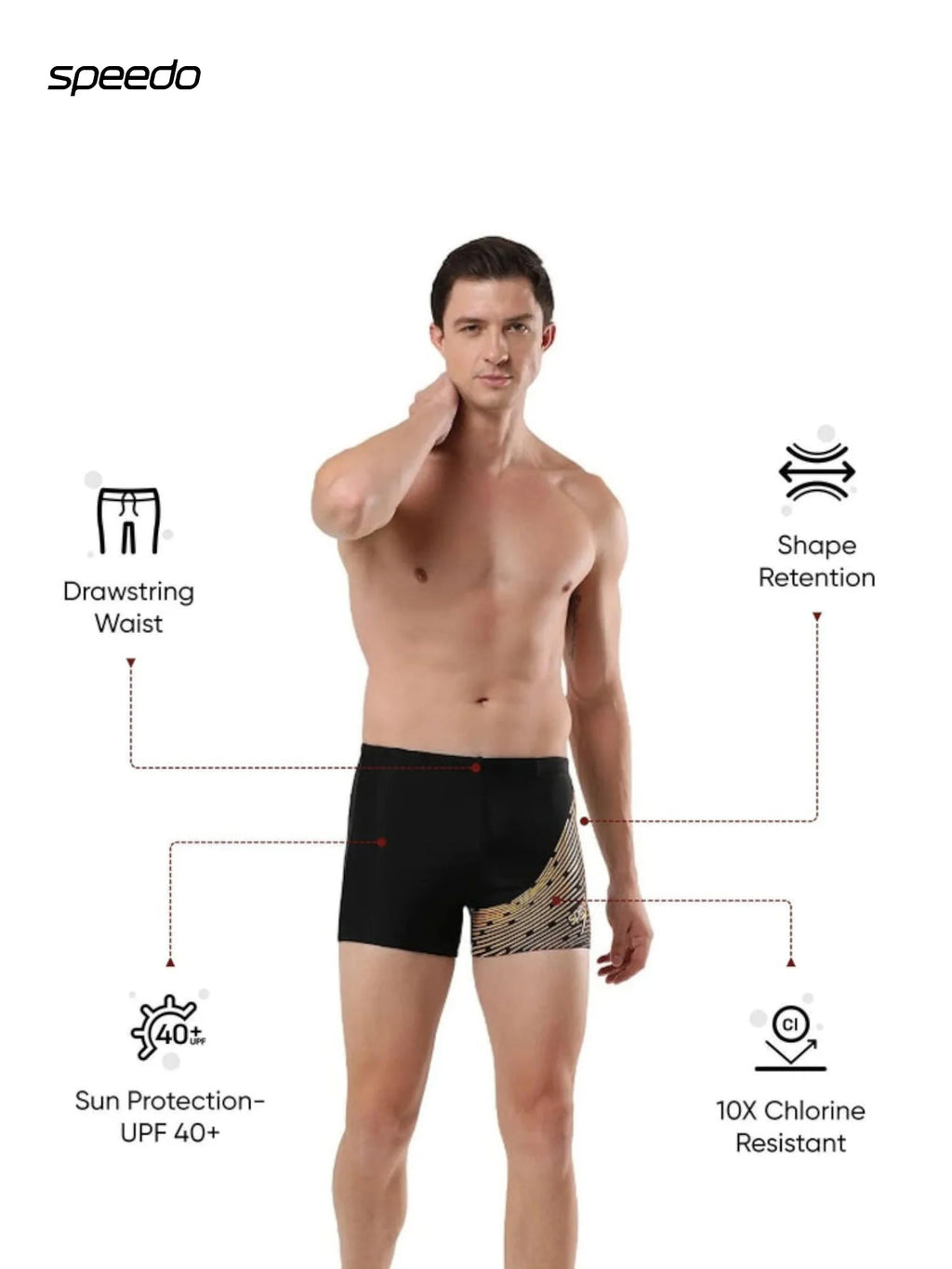 SPEEDO Endurance10 Medley Logo Aquashort - Black/Mandarin Peel