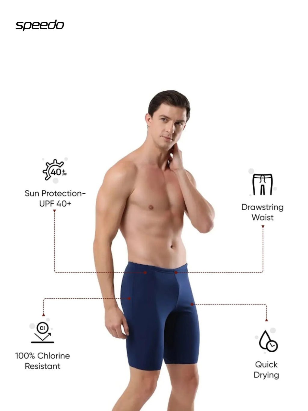 SPEEDO Endurance+ Essential Jammer - Cerulean Blue/White