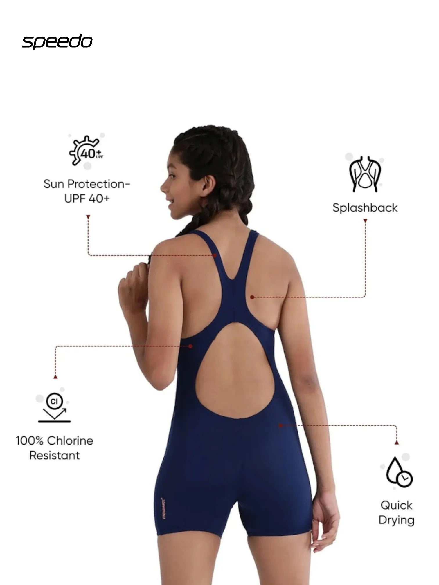SPEEDO Girl's Endurance+ Essential Legsuit Swimwear