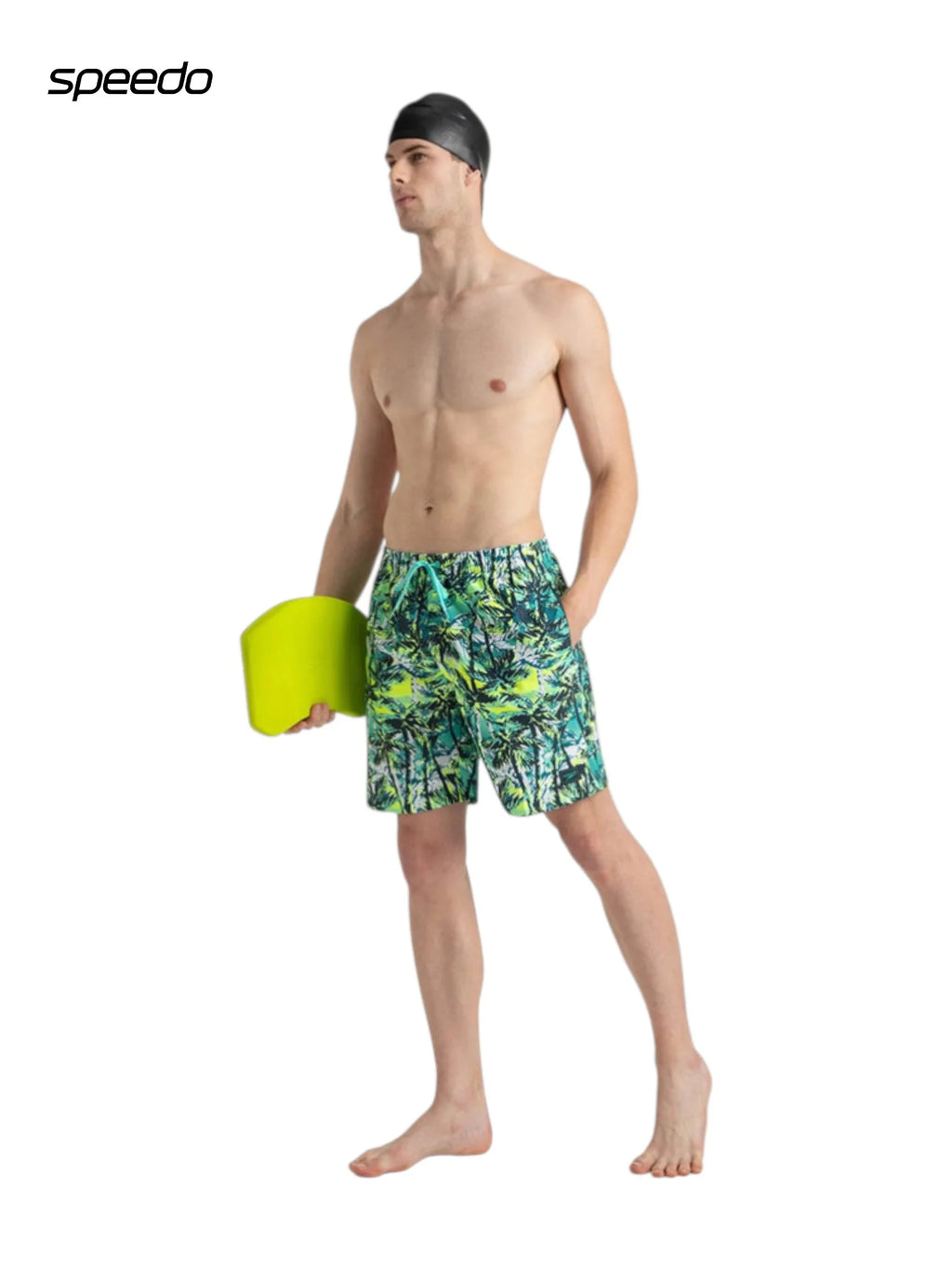 SPEEDO Men's Comfort Printed Watershorts With Side Pockets - Swell Green/Arctic Glass