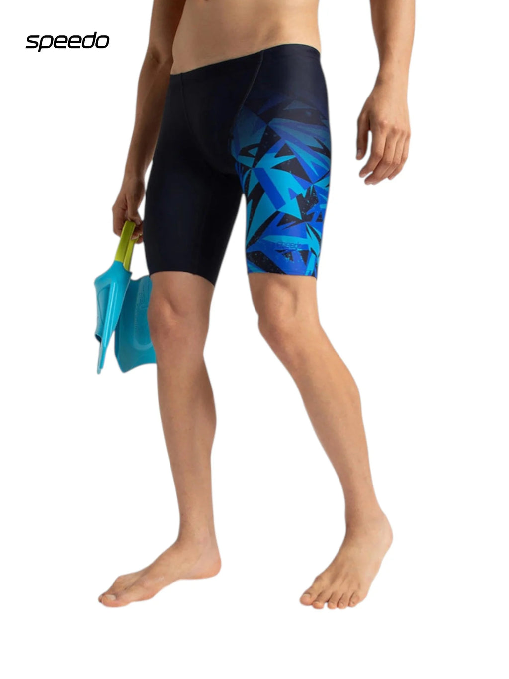 SPEEDO Men's Endurance10 Hyperboom Print V-Cut Jammer Swimwear - True Navy/Blue Flame/Pool
