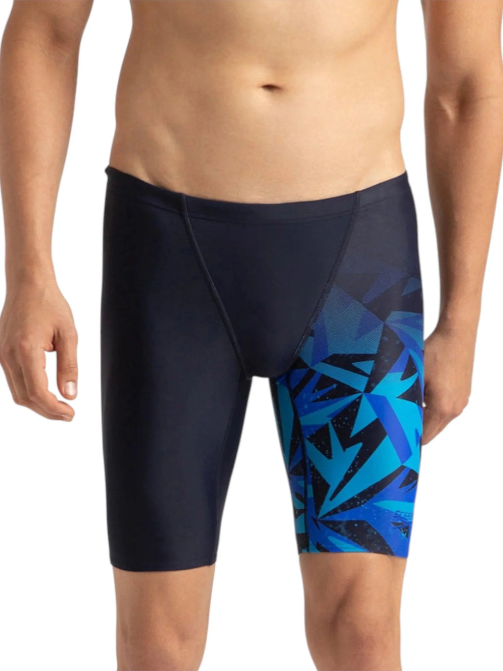 SPEEDO Men's Endurance10 Hyperboom Print V-Cut Jammer Swimwear - True Navy/Blue Flame/Pool
