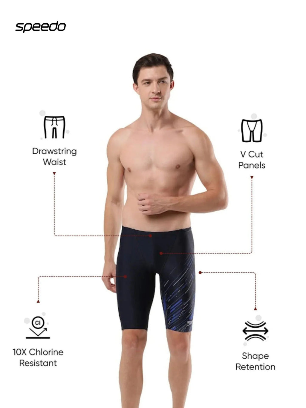 SPEEDO Men's Endurance10 Hyperboom Print V-Cut Jammer Swimwear
