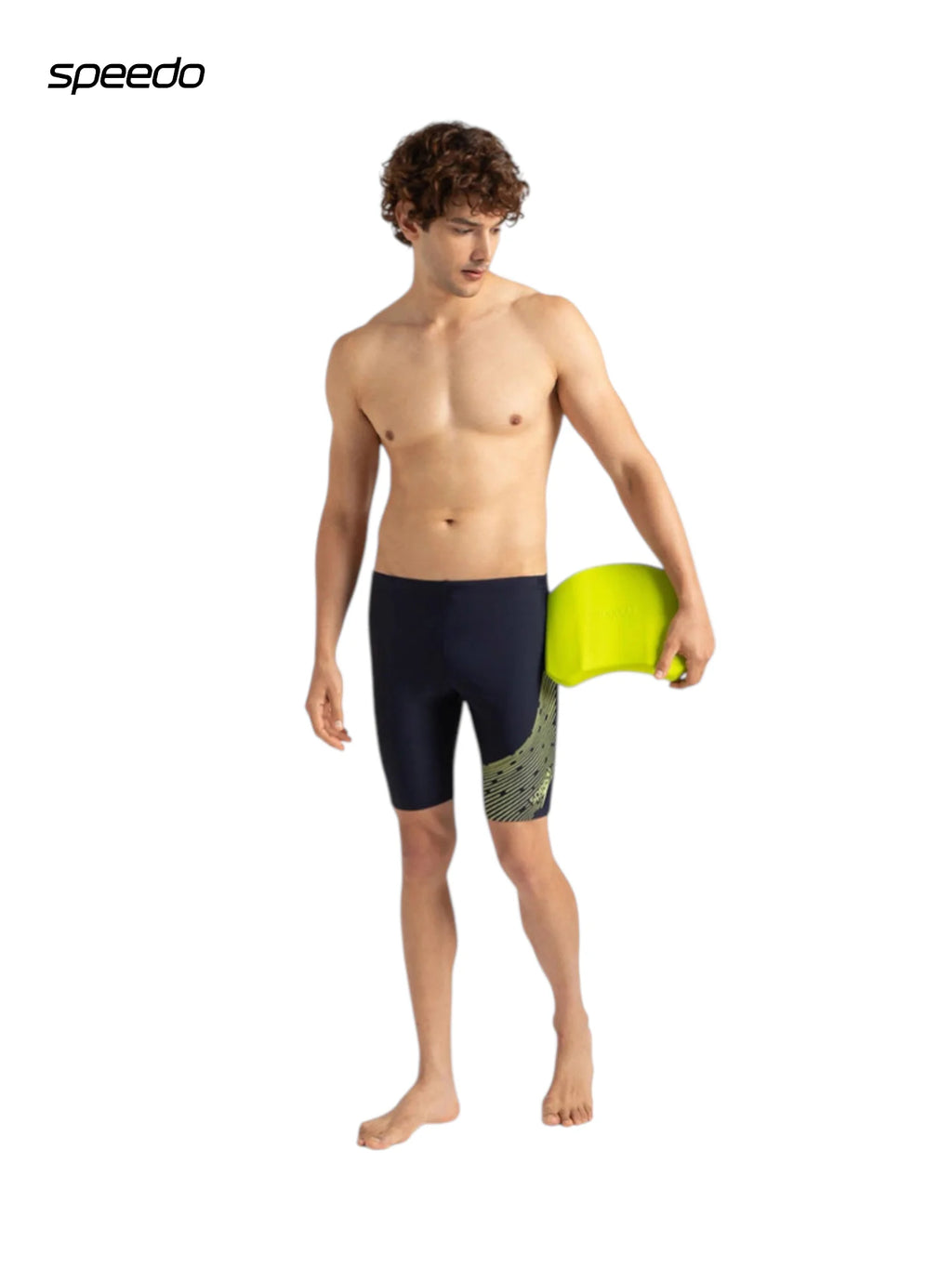 SPEEDO Men's Endurance10 Medley Logo Jammer Swimwear - True Navy/Lemondrizzle