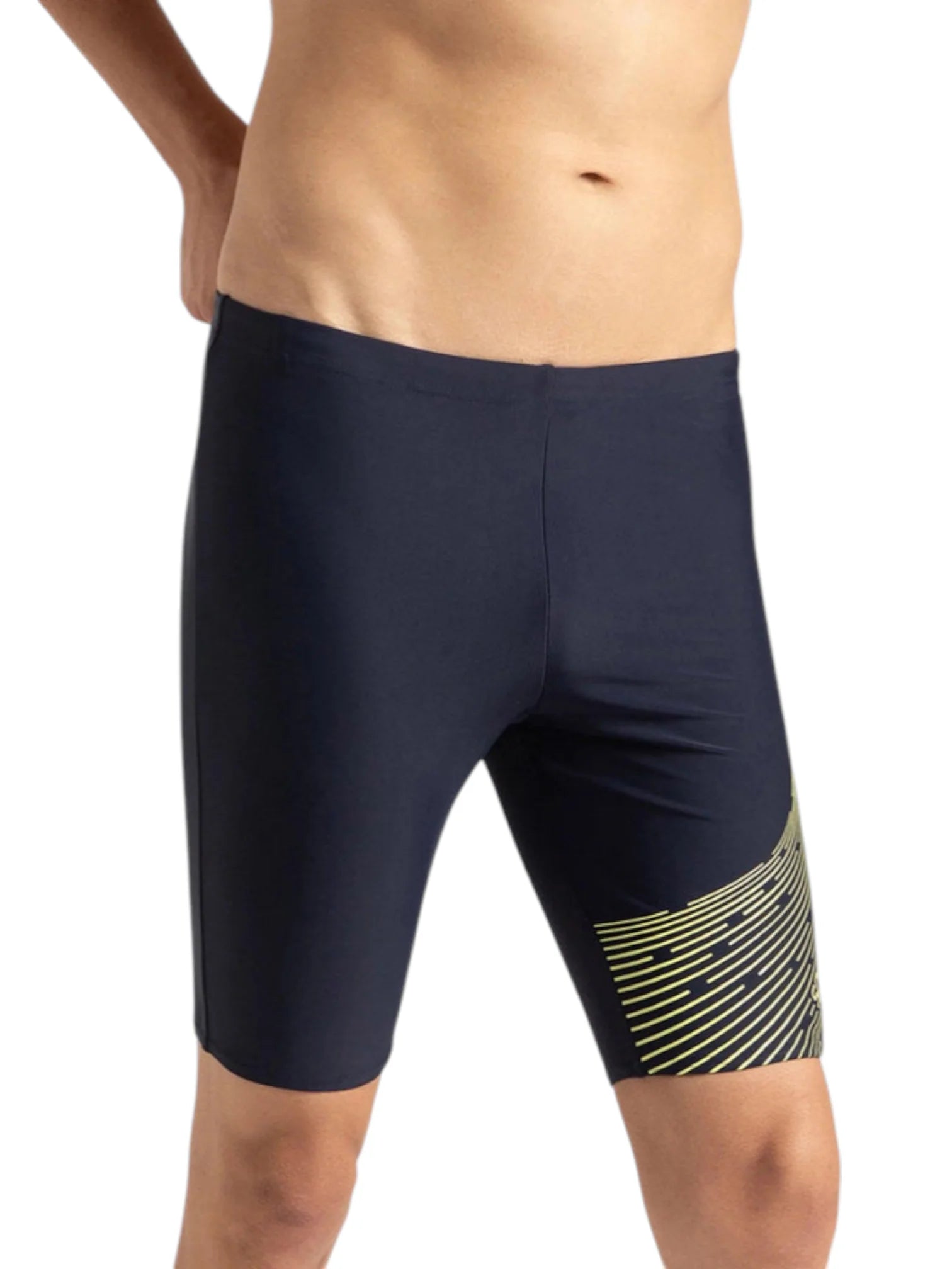 SPEEDO Men's Endurance10 Medley Logo Jammer Swimwear - True Navy/Lemondrizzle