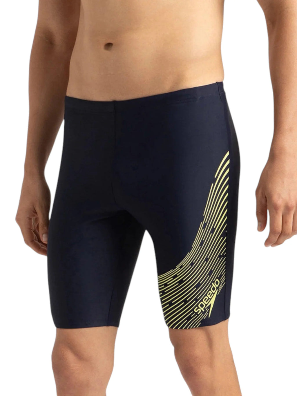 SPEEDO Men's Endurance10 Medley Logo Jammer Swimwear - True Navy/Lemondrizzle