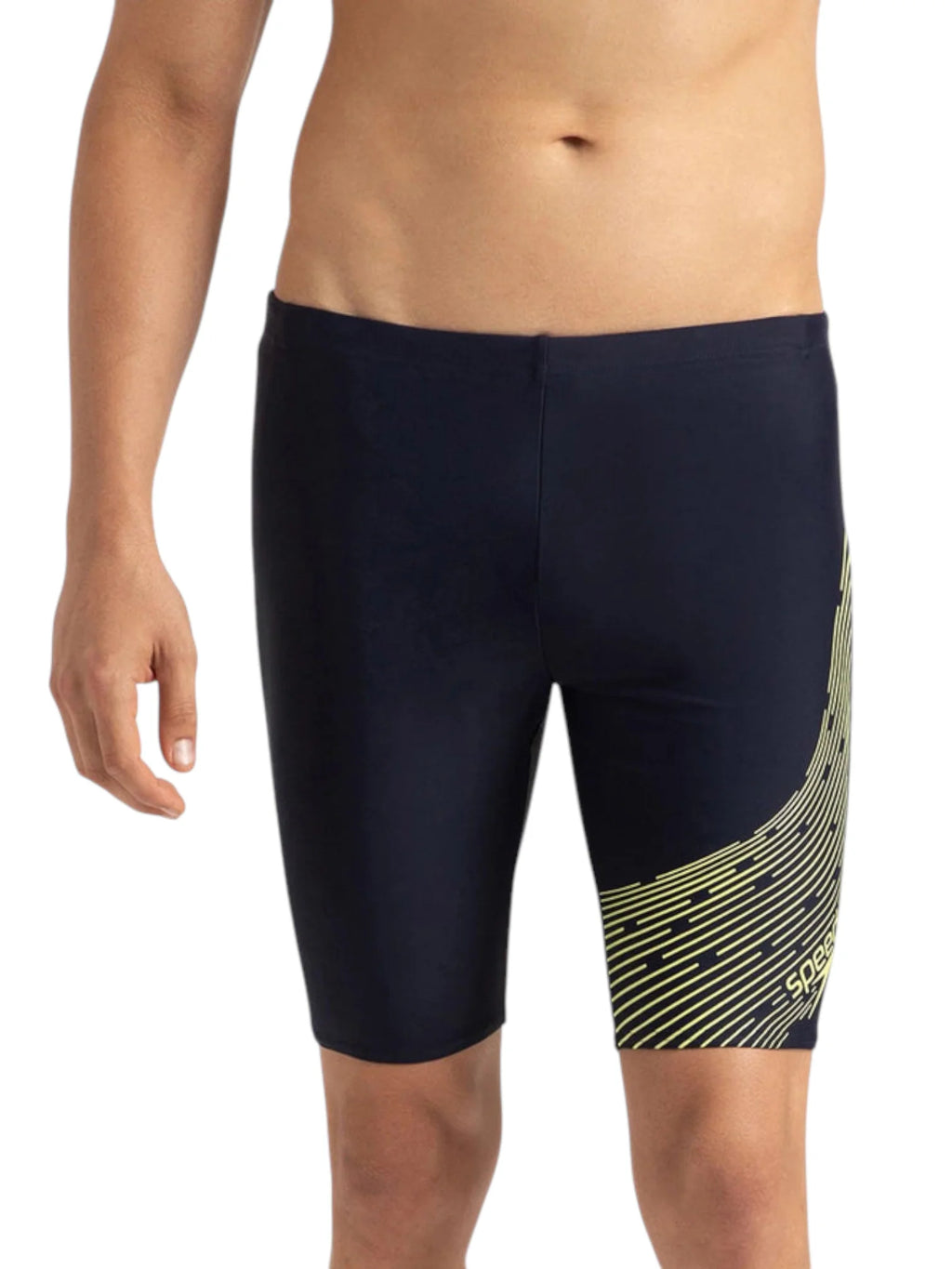 SPEEDO Men's Endurance10 Medley Logo Jammer Swimwear - True Navy/Lemondrizzle