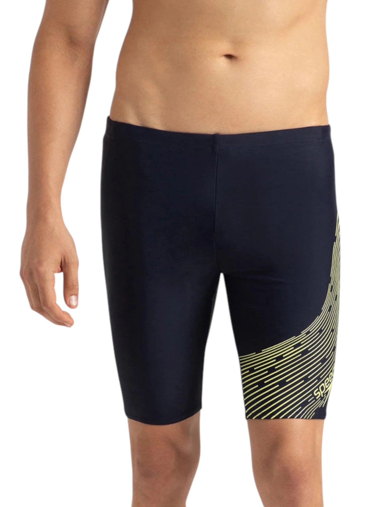 SPEEDO Men's Endurance10 Medley Logo Jammer Swimwear - True Navy/Lemondrizzle