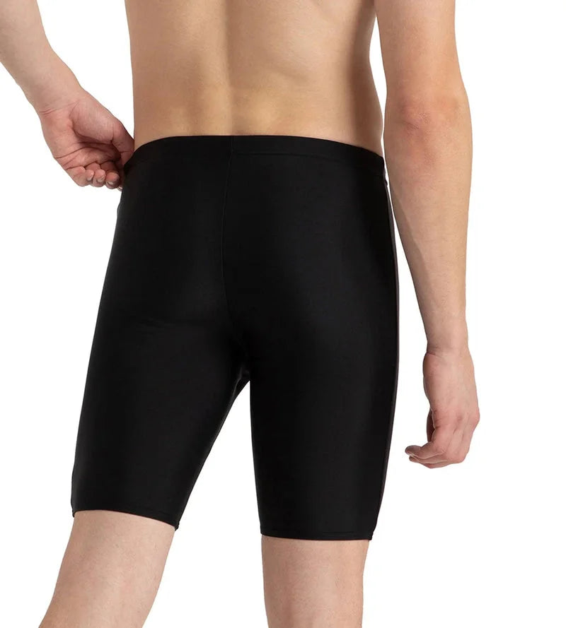 SPEEDO Men's Endurance10 Tide Print Sports Gala Logo Jammer Swimwear - Black/High Risk Red