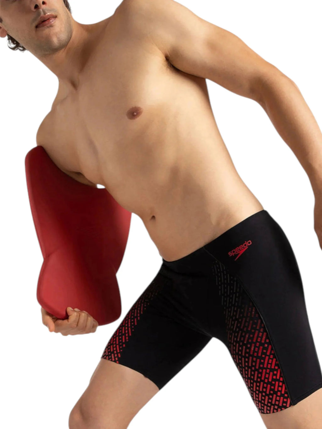 SPEEDO Men's Endurance+ Eco End+ Mid Jammer Swimwear - Black/Fed Red