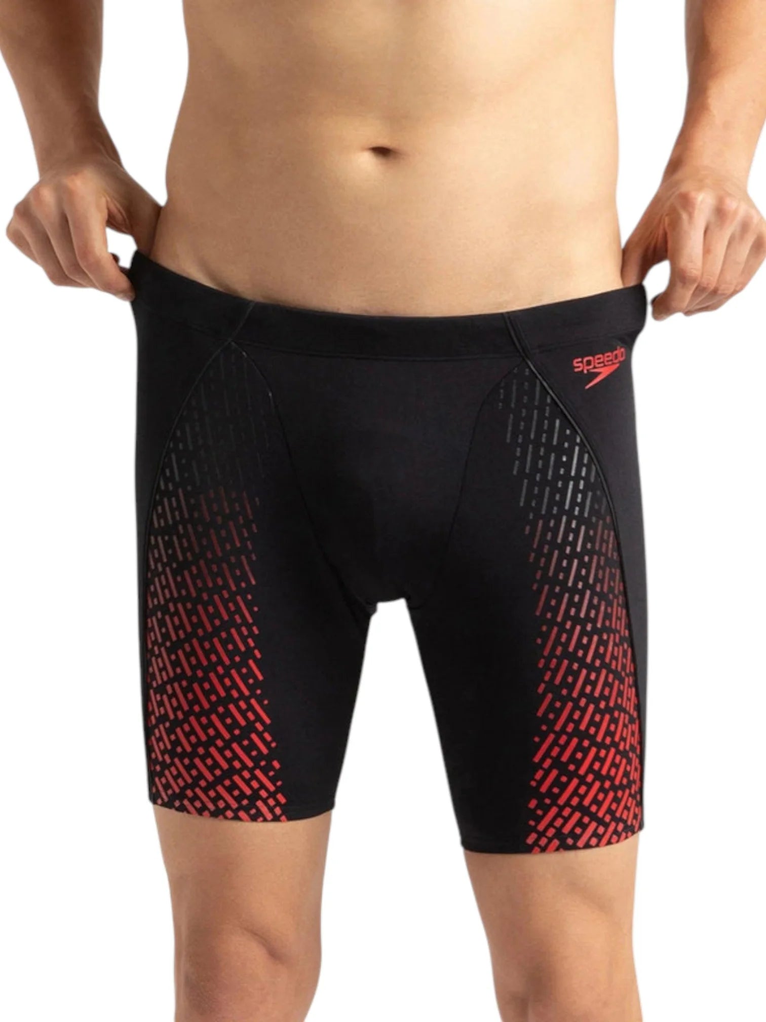 SPEEDO Men's Endurance+ Eco End+ Mid Jammer Swimwear - Black/Fed Red